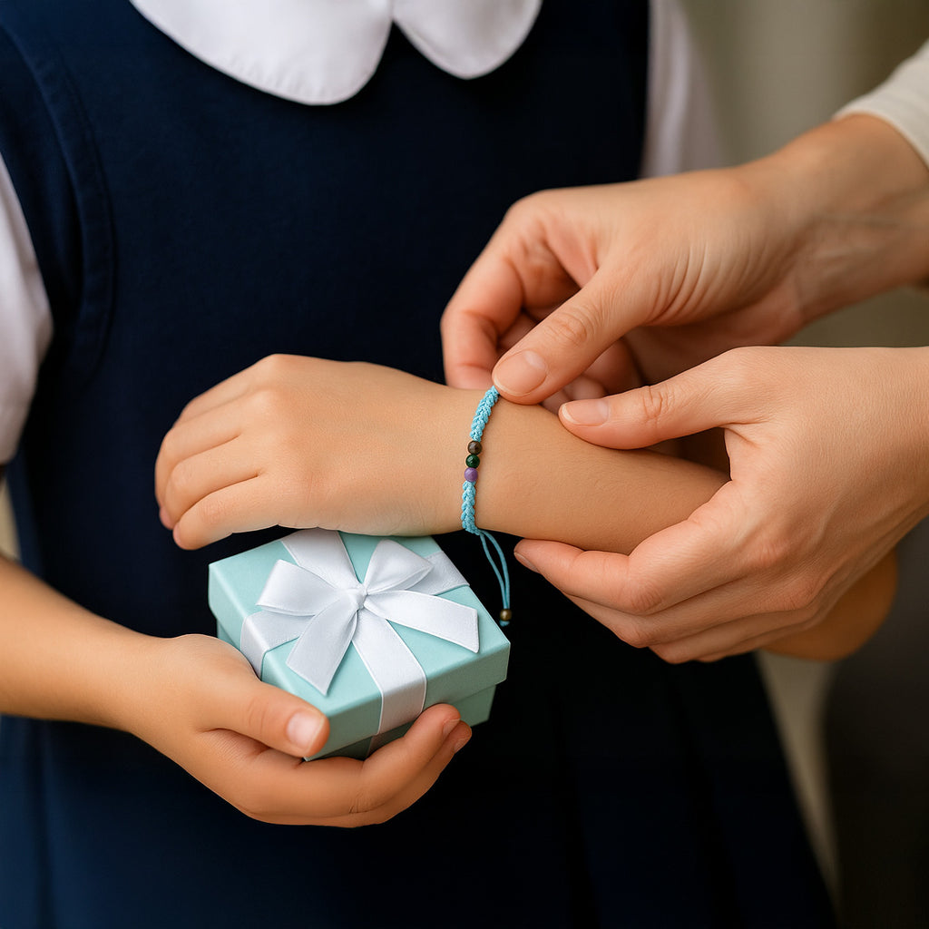 Einschulungs-Armband blau