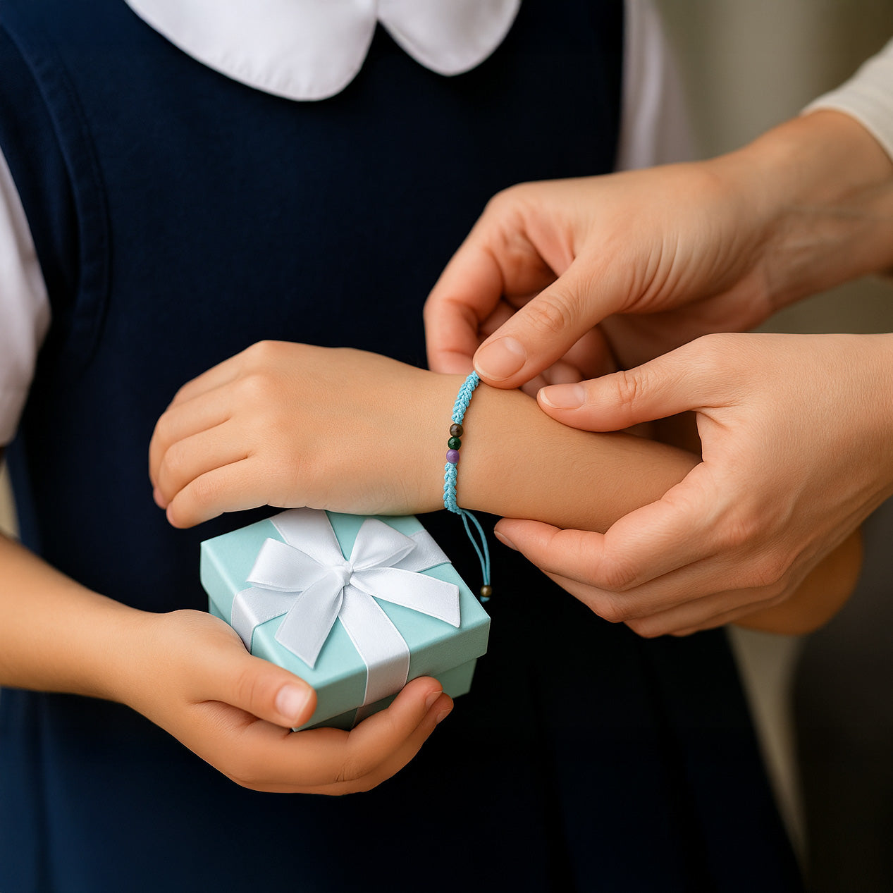 Einschulungs-Armband blau
