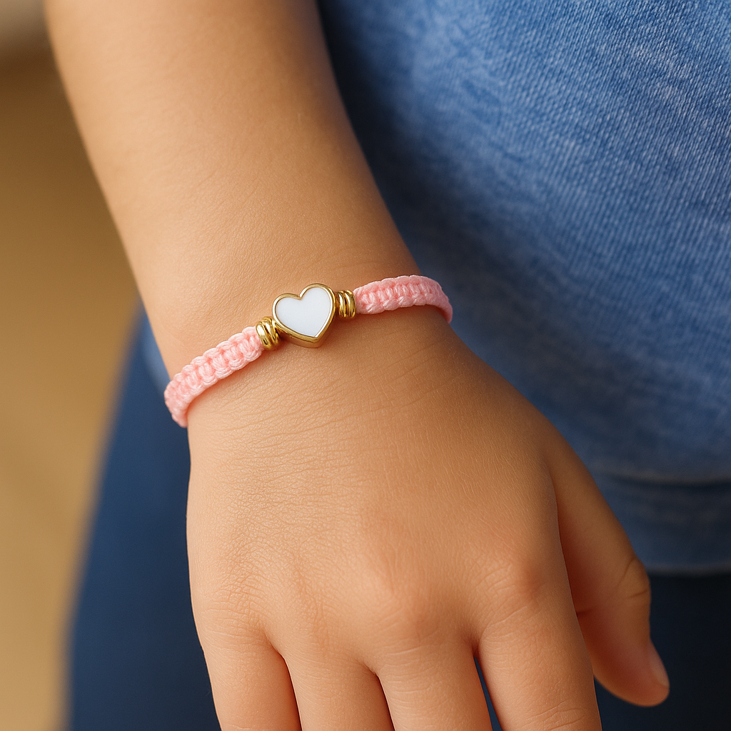 Einschulungs-Armband Herz / rosa