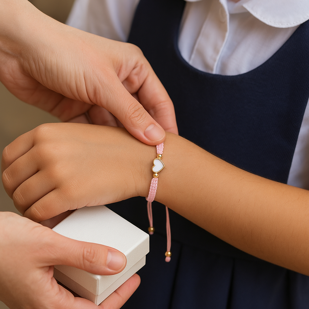 Einschulungs-Armband Herz / rosa