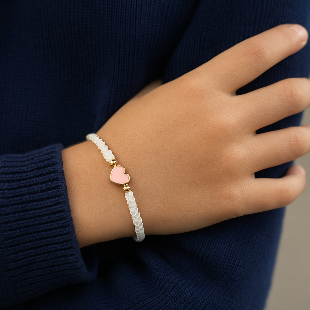 Einschulungs-Armband Herz/ weiß