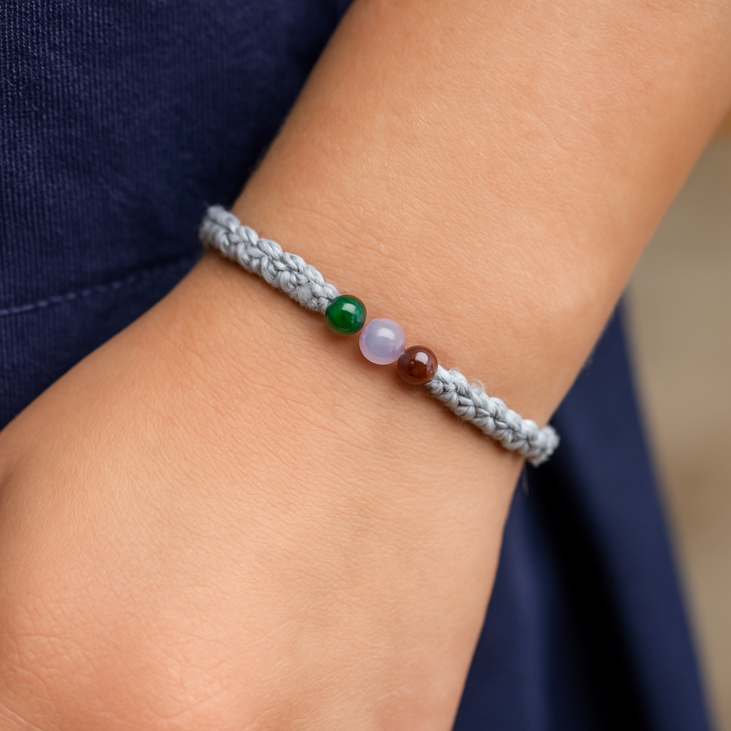 Einschulungs-Armband grau