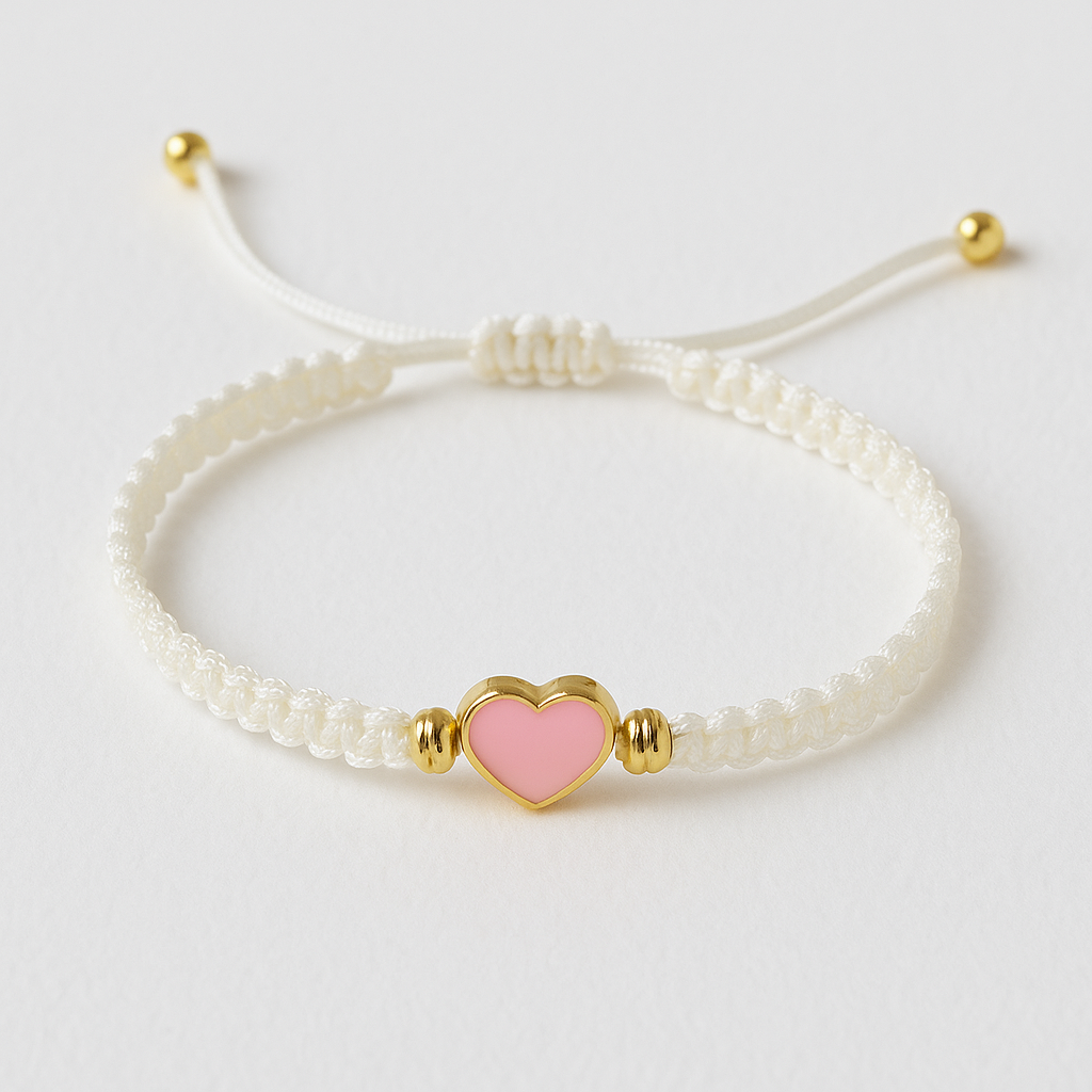 Einschulungs-Armband Herz/ weiß