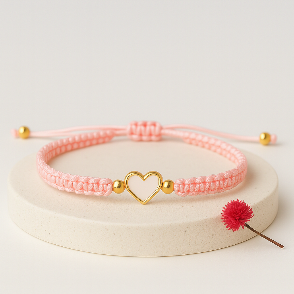 Einschulungs-Armband Herz / rosa
