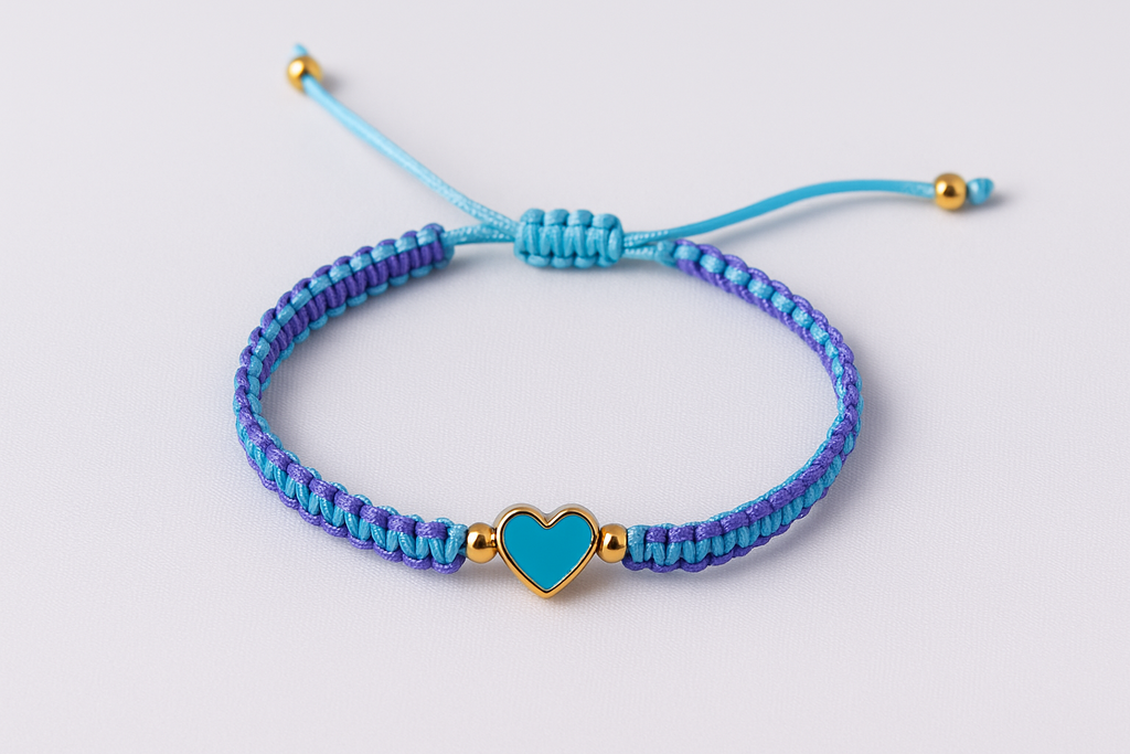 Einschulungs-Armband Herz / blau