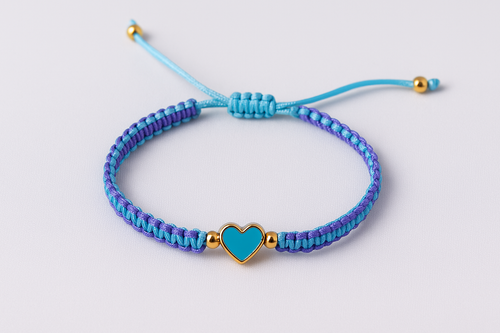 Einschulungs-Armband Herz / blau