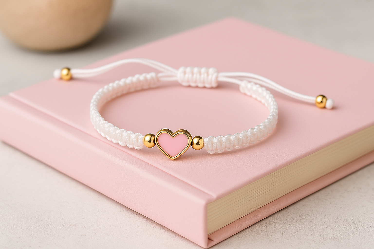 Einschulungs-Armband Herz/ weiß