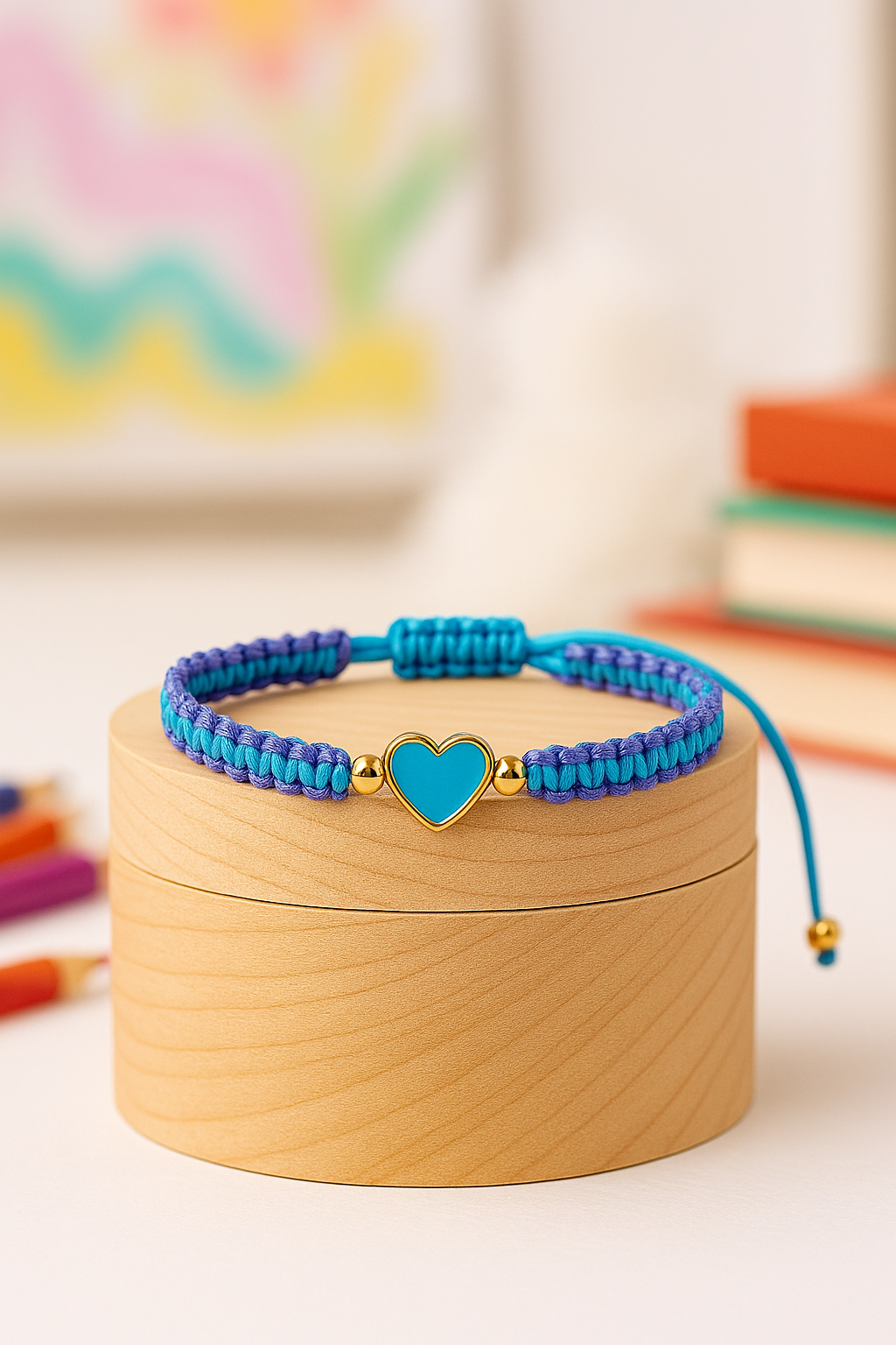 Einschulungs-Armband Herz / blau